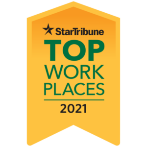 Star Tribune top work place 2021 award banner